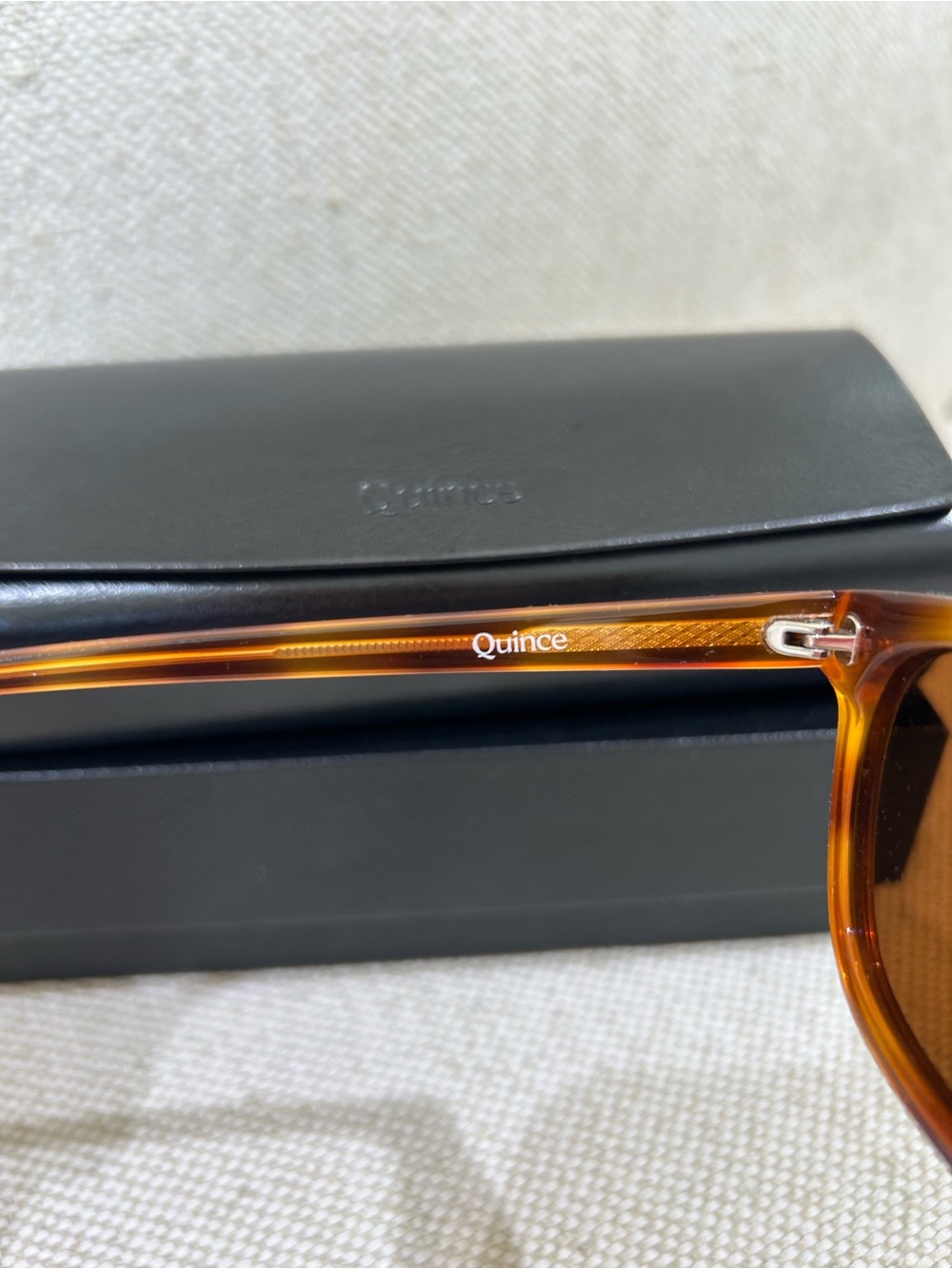 EUC QUINCE Athens Polarized Acetate Sunglasses Clear Brown Brown Lens Modern - Picture 3 of 10